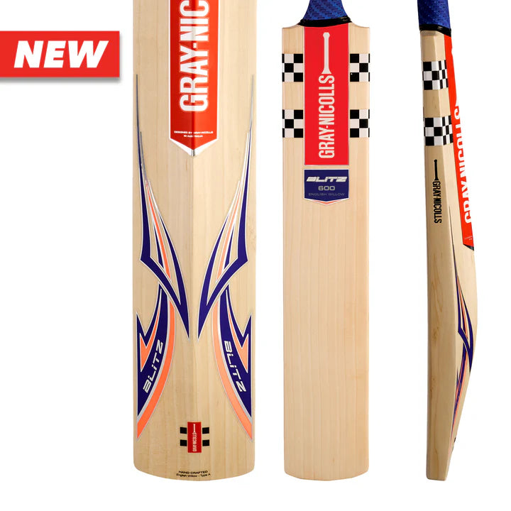 Grey Nicolls Blitz 600 Bat (Natural) English Willow Cricket Bat SH Size
